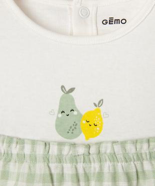 Robe avec body intégré bébé fille vue3 - GEMO(BB COUCHE) - GEMO