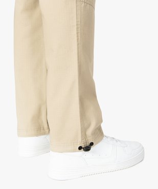 Pantalon homme en toile avec poches à rabat sur les cuisses vue2 - GEMO (HOMME) - GEMO