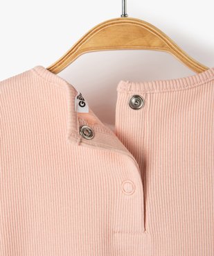 Tee-shirt bébé fille en maille côtelée vue3 - GEMO 4G BEBE - GEMO