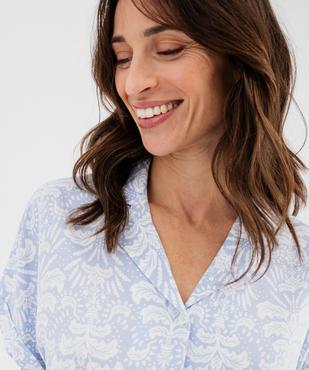 Haut de pyjama forme chemise à manches courtes femme vue2 - GEMO 4G FEMME - GEMO
