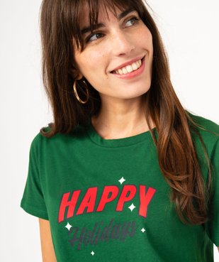Tee-shirt à manches courtes esprit Noël femme vue2 - GEMO(FEMME PAP) - GEMO