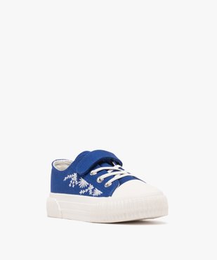 Baskets basses en toile brodée de fleurs fille vue2 - LOVELY WINGS GEMO FOR GOOD - GEMO