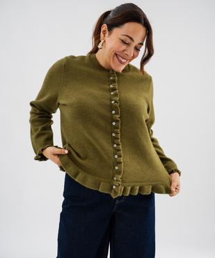 Gilet à col rond aux finitions froncées femme grande taille vue3 - GEMO (G TAILLE) - GEMO