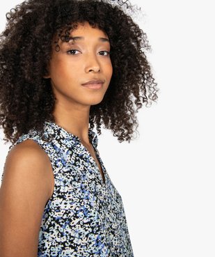 Blouse femme sans manches imprimée avec col chemise vue2 - GEMO(FEMME PAP) - GEMO