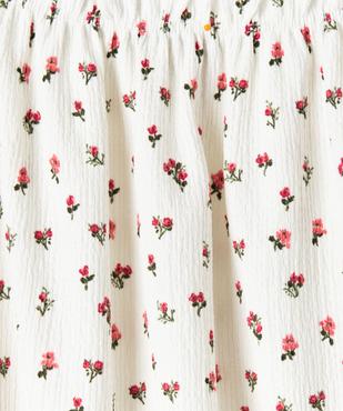 Tee-shirt manches courtes à motifs fleuris finitions froncées fille vue4 - GEMO (JUNIOR) - GEMO