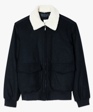 Blouson homme laine avec col amovible vue4 - GEMO (HOMME) - GEMO