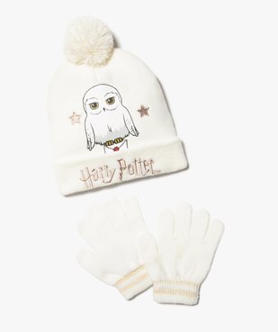 Ensemble fille 2 pièces : bonnet + gants imprimés Hedwige - Harry Potter vue1 - HARRY POTTER - GEMO