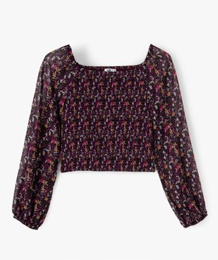 Chemise fille smockée à motifs fleuris vue1 - Nikesneakers (JUNIOR) - Nikesneakers