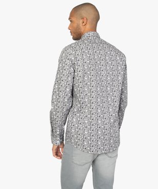 Chemise homme motifs fleurs coupe regular vue3 - GEMO (HOMME) - GEMO