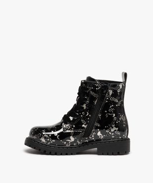 Boots bébé fille vernies et pailletées fermeture zip vue3 - GEMO(BEBE DEBT) - GEMO