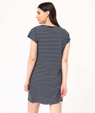 Chemise de nuit imprimée à manches courtes femme vue3 - GEMO(HOMWR FEM) - GEMO