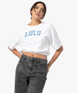 Tee-shirt femme avec bas élastiqué – LuluCastagnette  vue1 - LULUCASTAGNETTE - GEMO