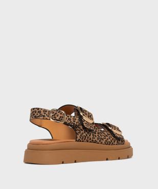 Sandales plateformes imprimé léopard femme  vue4 - 5 MILES - GEMO