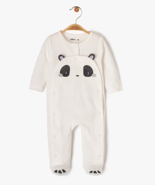 Pyjama velours motif panda ouverture devant  bébé vue1 - GEMO 4G BEBE - GEMO