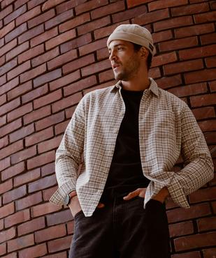 Chemise à carreaux en flanelle de coton homme vue6 - GEMO 4G HOMME - GEMO