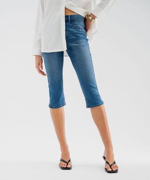 Pantacourt en jean coupe slim femme vue1 - GEMO(FEMME PAP) - GEMO