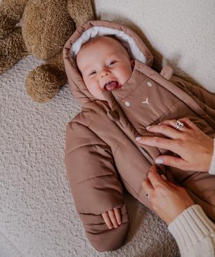 Combinaison pilote à capuche, moufles et double zip bébé vue1 - GEMO(BB COUCHE) - GEMO