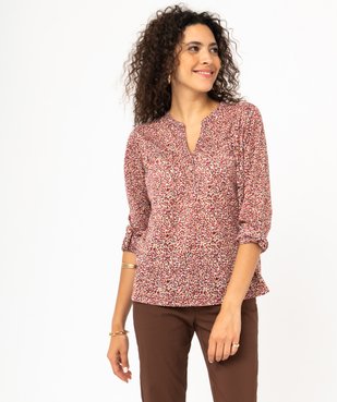 Tee-shirt à manches longues imprimé en polyester recyclé femme vue5 - GEMO 4G FEMME - GEMO
