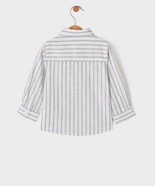 Chemise manches longues en coton rayé bébé garçon vue3 - GEMO(BEBE DEBT) - GEMO