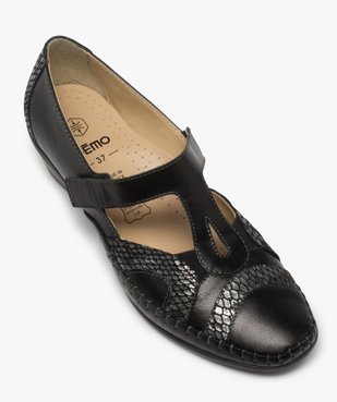 Salomés femme confort en cuir et fermeture scratch vue5 - GEMO (CONFORT) - GEMO
