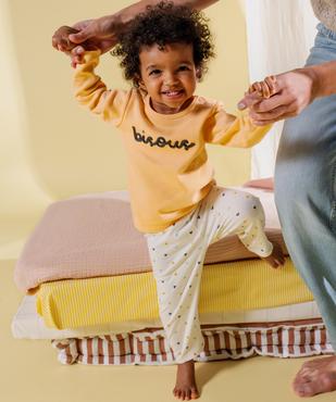 Pyjama 2 pièces bicolore en coton bébé fille vue6 - GEMO 4G BEBE - GEMO