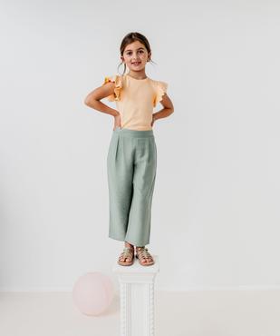 Pantalon fluide coupe large avec taille élastique fille vue8 - GEMO 4G FILLE - GEMO