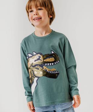 Tee-shirt manches longues sequins garçon vue1 - GEMO (ENFANT) - GEMO