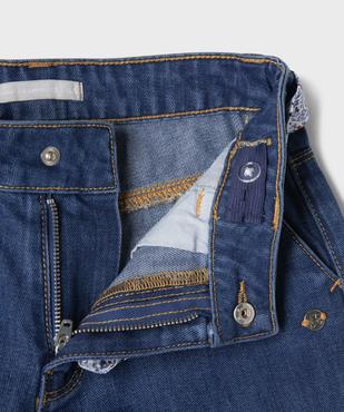 Short en jean à volants avec ceinture fleurie fille - LuluCastagnette vue3 - LULU CASTAGNETTE G4G D - GEMO