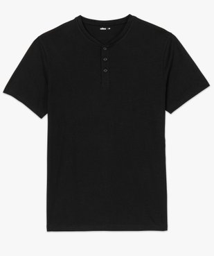 Tee-shirt homme chiné à manches courtes et col tunisien vue4 - GEMO C4G HOMME - GEMO