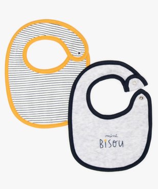 Bavoirs bébé en velours avec fermeture côté (lot de 2) vue1 - GEMO(BB COUCHE) - GEMO