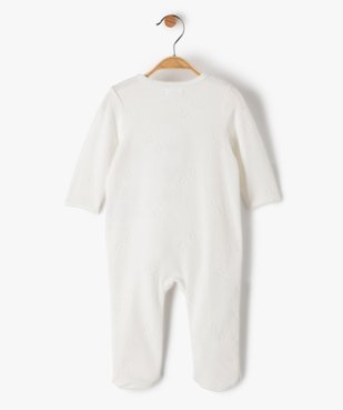 Pyjama bébé en velours avec message ouverture devant vue3 - GEMO(BB COUCHE) - GEMO