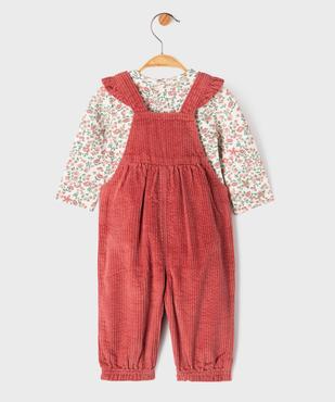 Ensemble 2 pièces bébé fille salopette en velours et body manches longues vue5 - GEMO(BB COUCHE) - GEMO
