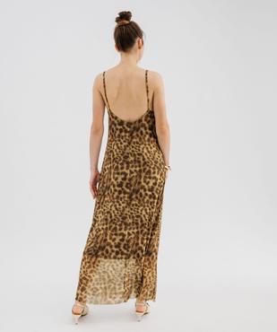 Robe longue à fines bretelles en maille imprimée femme vue3 - GEMO(FEMME PAP) - GEMO