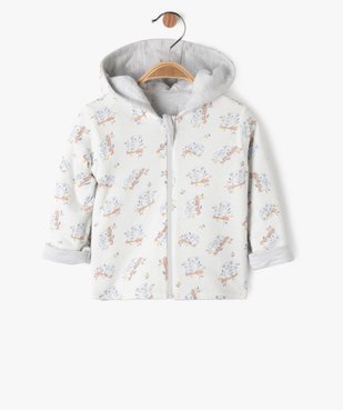 Sweat à capuche zippé réversible bébé garçon vue4 - GEMO 4G BEBE - GEMO