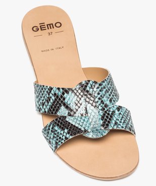 Sandales femme mules plates à double bride vue5 - GEMO (CASUAL) - GEMO
