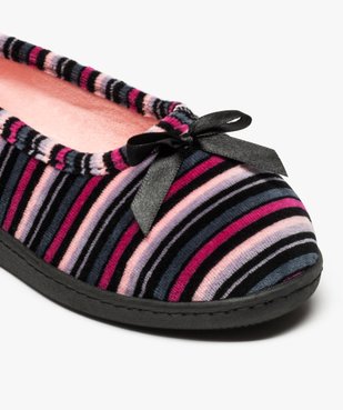 Chaussons ballerines en velours à semelle ergonmique vue6 - ISOTONER - GEMO