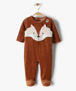 Pyjama bébé garçon en velours avec motif renard vue1 - GEMO(BB COUCHE) - GEMO