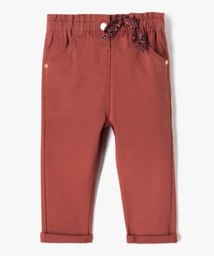 Pantalon bébé fille avec détail bandana à la taille - LuluCastagnette vue1 - LULUCASTAGNETTE - GEMO