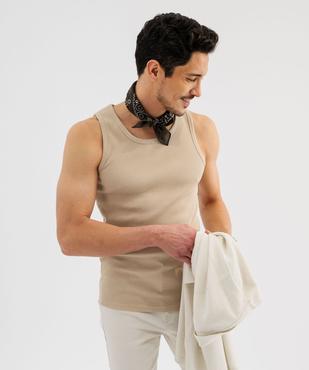 Débardeur uni en maille côtelée homme vue1 - GEMO 4G HOMME - GEMO