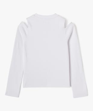 Tee-shirt manches longues avec épaules dénudées fille vue3 - GEMO (JUNIOR) - GEMO