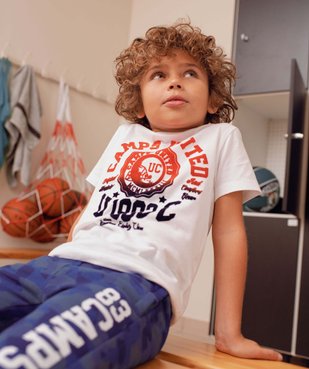 Tee-shirt garçon imprimé velours - Camps United vue6 - CAMPS UNITED - GEMO