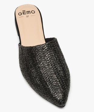 Sandales femme style mules plates en fibre tressée  vue5 - GEMO (CASUAL) - GEMO