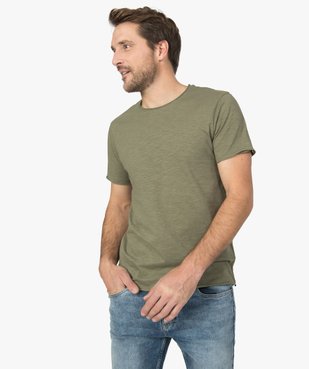Tee-shirt homme à manches courtes avec finitions roulottées vue1 - GEMO (HOMME) - GEMO