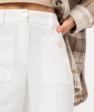 Pantalon en maille coupe droite avec fausses poches plaquées femme vue6 - GEMO(FEMME PAP) - GEMO