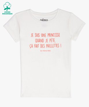 Tee-shirt fille à message pailleté - GEMO x Les Vilaines filles vue1 - VILAINES FILLES - GEMO