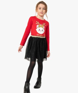 Tee-shirt fille à manches longues thème Noël - Disney vue6 - DISNEY DTR - GEMO