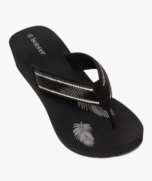 Tongs femme compensées à brides perlées et à strass - Isotoner vue5 - ISOTONER - GEMO