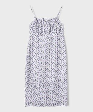 Robe midi satinée à fleurs fille vue3 - GEMO (JUNIOR) - GEMO