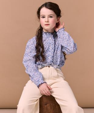 Chemise à motifs fleuris et col victorien fille - LuluCastagnette vue5 - LULUCASTAGNETTE - GEMO