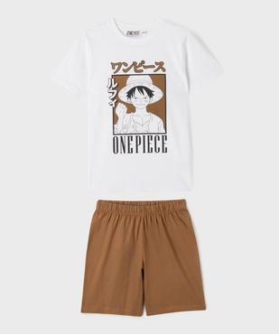 Pyjashort bicolore avec motif manga garçon - One Piece vue1 - ONE PIECE - GEMO